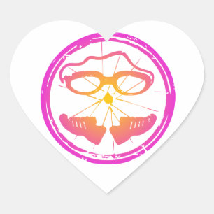 Lady Triathlon, woman triathlon Heart Sticker