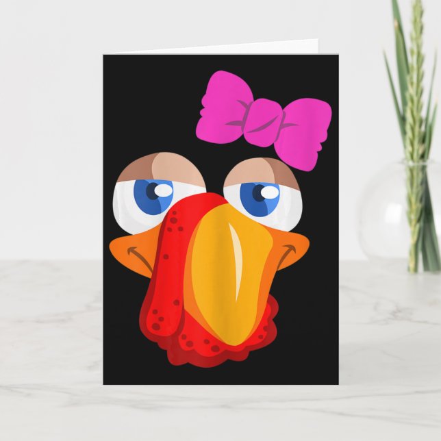 Lady Turkey Face  Card (Front)