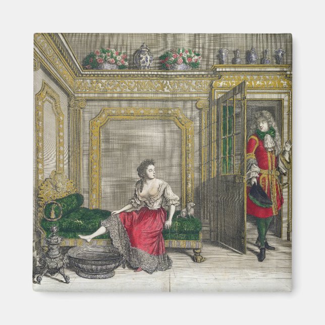 Lady undressing for the bath, published c.1688-90 magnet (Front)