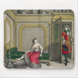 Lady undressing for the bath, published c.1688-90 mouse pad