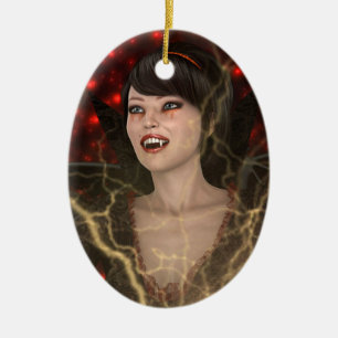 Lady Vamp Ceramic Ornament