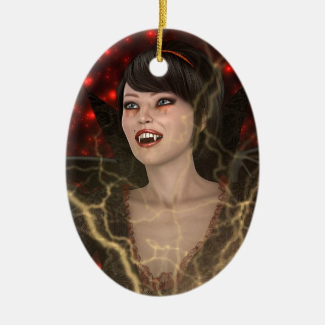 Lady Vamp Ceramic Ornament (Front)