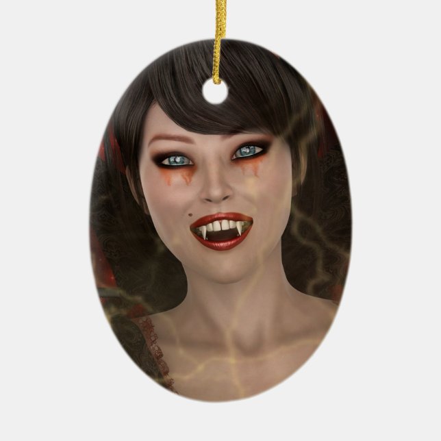 Lady Vamp Ceramic Tree Decoration (Front)