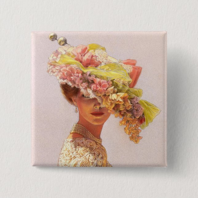 Lady Victoria 15 Cm Square Badge (Front)