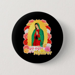 Lady Virgen De Guadalupe Saint Virgin Mary Roses 6 Cm Round Badge