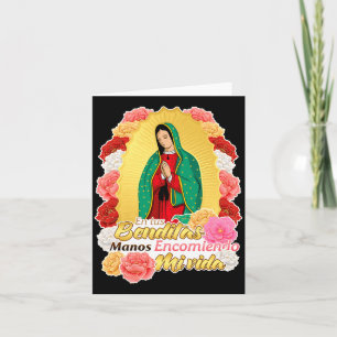 Lady Virgen De Guadalupe Saint Virgin Mary Roses Card