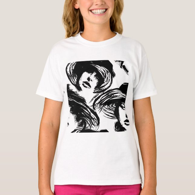 Lady Wearing a Hat T-Shirt (Front)