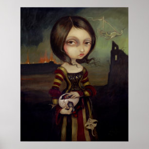 Lady with a Bosch Egg lowbrow gothic Art Print