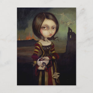 "Lady with a Bosch Egg" Postcard