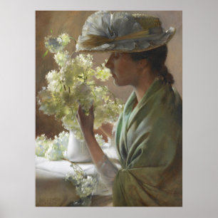 Lady with a Bouquet by Charles Courtney Curran Poster