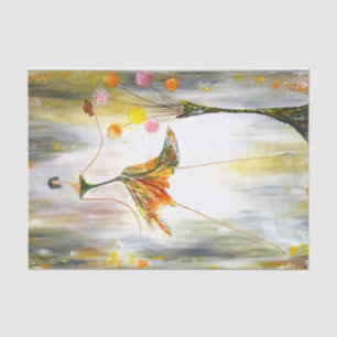 Lady With a Butterfly Decoupage Tissue Paper