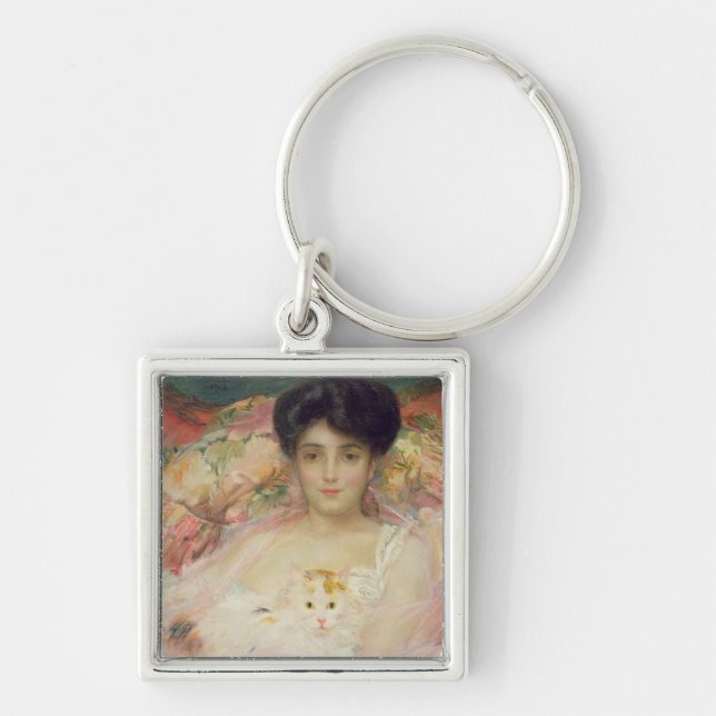 Lady with a Cat, 1904 Key Ring (Front)