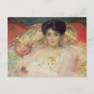 Lady with a Cat, 1904 Postcard