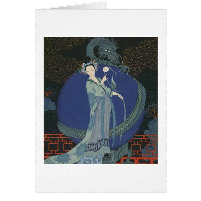 Lady with a Dragon (colour litho) (Front)