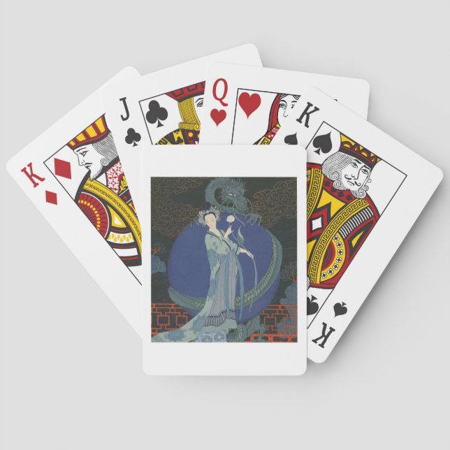 Lady with a Dragon (colour litho) Playing Cards (Back)