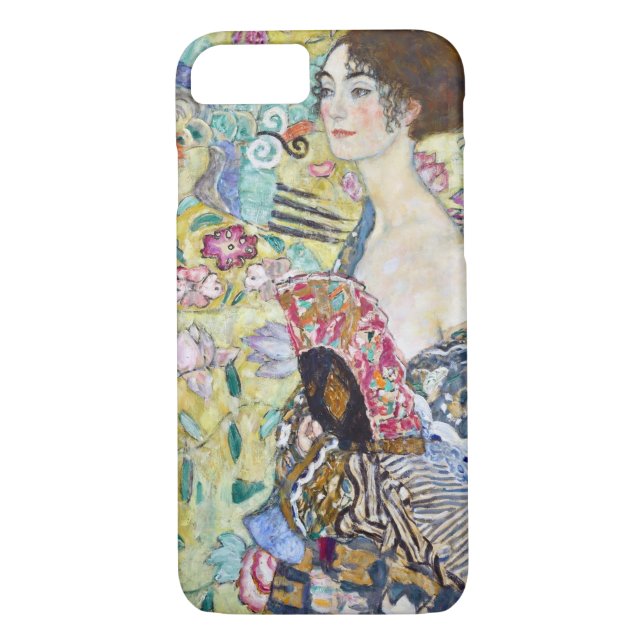 Lady with A Fan, Gustav Klimt Case-Mate iPhone Case (Back)