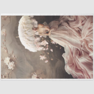 Lady with a feathered parasol, Magnolia Blossoms Tissue Paper