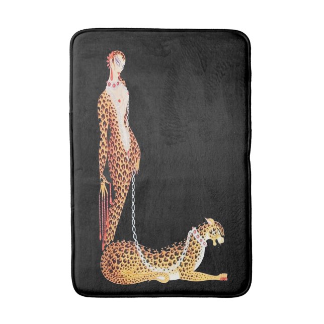 Lady with a Leopard Bath Mat (Front Vertical)