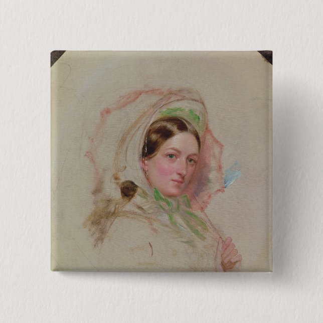 Lady with a Parasol 15 Cm Square Badge (Front)