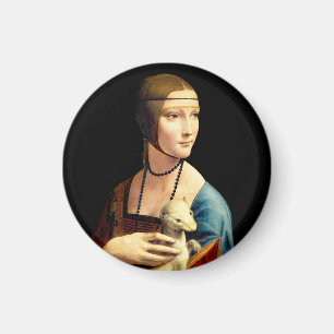 Lady with an Ermine by Leonardo Da Vinci Magnet