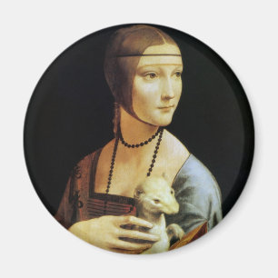 Lady with an Ermine by Leonardo da Vinci Magnet