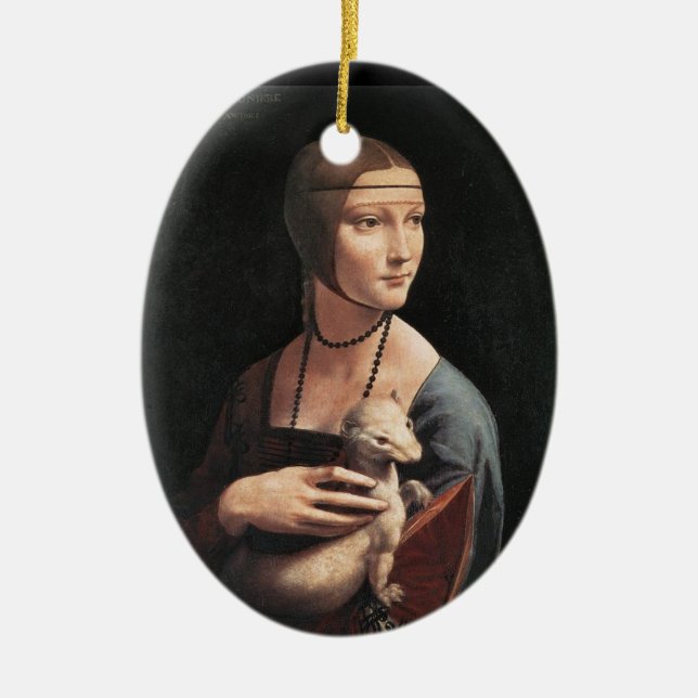 Lady with an Ermine Ceramic Ornament (Front)