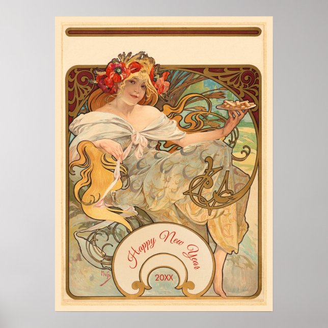 Lady with Biscuits and Poppies in Her Hair Poster (Front)