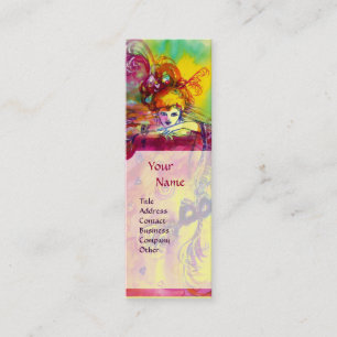 LADY WITH BLACK CAT / Venetian Masquerade Ball Mini Business Card