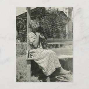 Lady with cat card