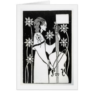 Lady with Cello, from 'Le Morte d'Arthur'`(litho)