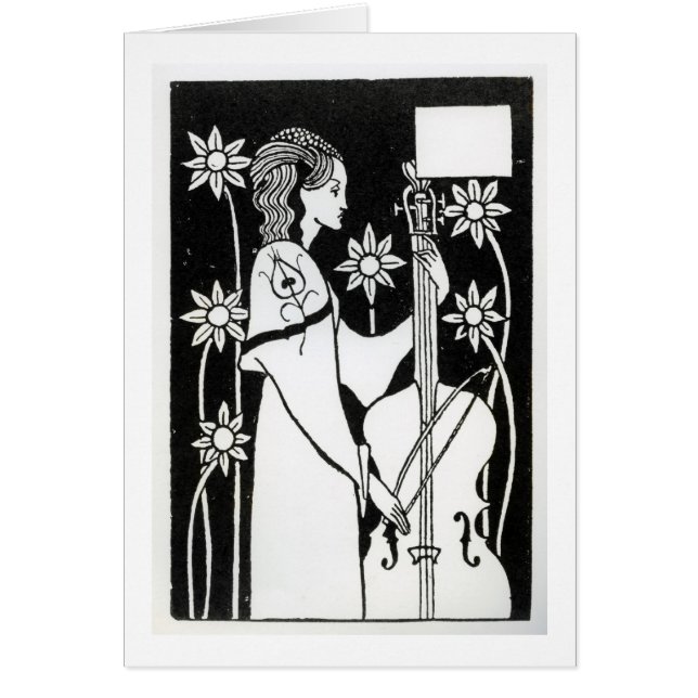 Lady with Cello, from 'Le Morte d'Arthur'`(litho) (Front)