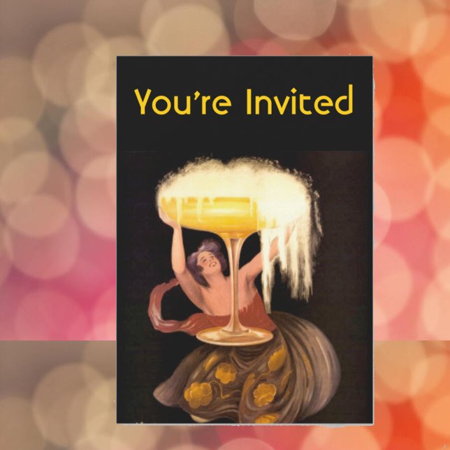 Lady with Champagne Glass Invitation (Creator Uploaded)