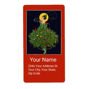 LADY WITH CHRISTMAS GIFTS ART DECO BEAUTY FASHION