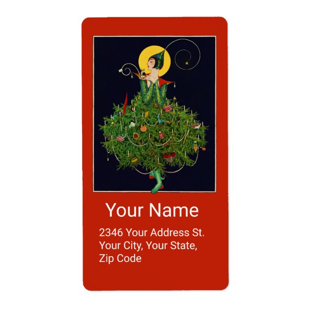 LADY WITH CHRISTMAS GIFTS ART DECO BEAUTY FASHION (Front)