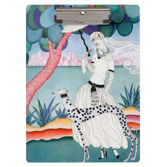 Lady with Dalmatian Dog - Helen Dryden Clipboard (Front)