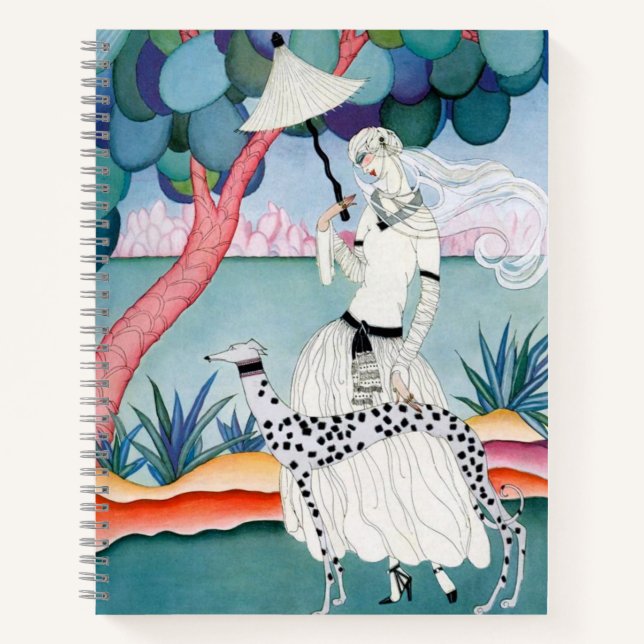 Lady with Dalmatian Dog - Helen Dryden Notebook (Front)