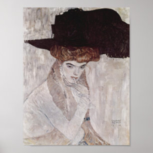 Lady with Feather Hat — Gustav Klimt (1910) Poster