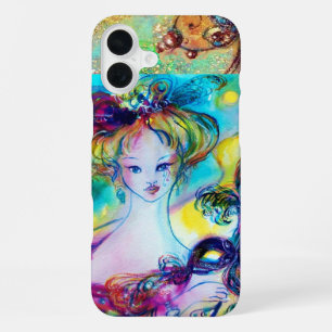 LADY WITH FEATHERED MASK Venetian Masquerade Night iPhone 16 Plus Case