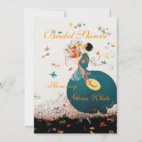 LADY WITH FLOWER BOUQUET AND BUTTERFLIES MONOGRAM