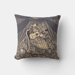 Lady with guitar cushion