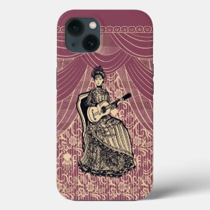 Lady with guitar   iPhone 13 case