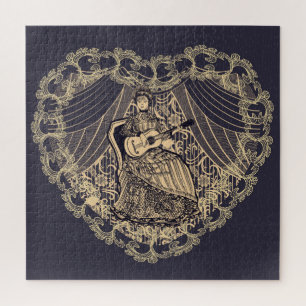 Lady with guitar jigsaw puzzle