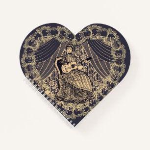 Lady with guitar notebook