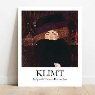 Lady with Hat and Feather Boa by Gustav Klimt Poster
