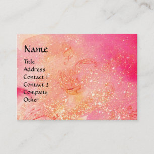 LADY WITH MASK IN THE NIGHT ,Pink Gold Sparkles Business Card