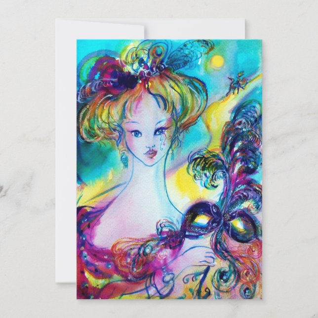 LADY WITH MASK / Venetian Masquerade Ball Announcement (Front)