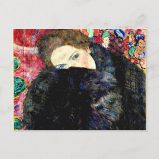 Lady with Muff by Gustav Klimt Postcard