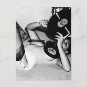 Lady with Music Postcard