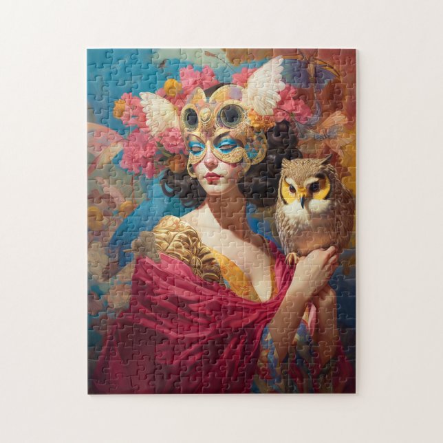 Lady With Owl Fantasy Art Jigsaw Puzzle (Vertical)