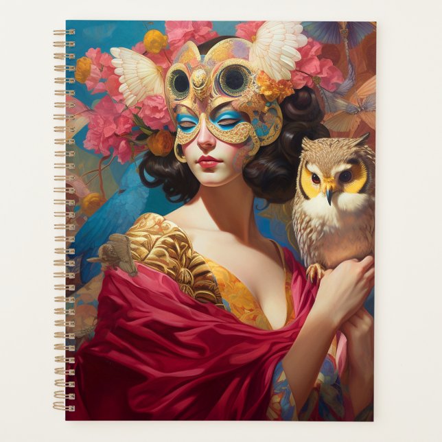 Lady With Owl Fantasy Art Planner (Front)
